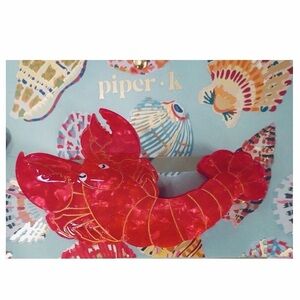 NWT ⚜️🦞⚜️ Piper K Playful Red Lobster Hair Claw Clip